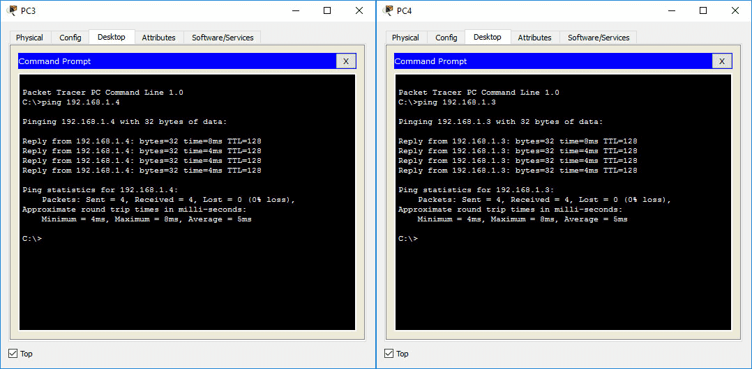 Better ping results on the switched network segment